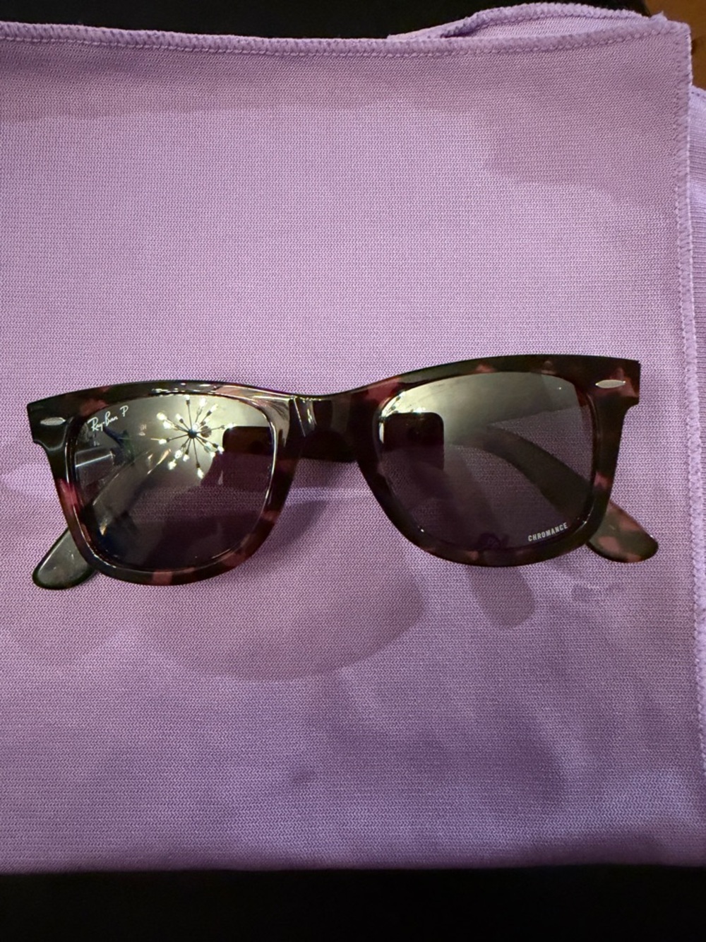 Ray-Ban Classic Wayfarer Tortoiseshell Sunglasses - Chromance Polarized